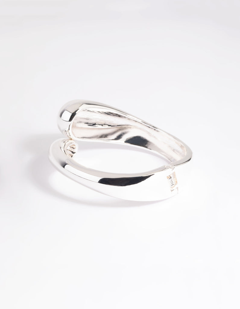 Silver Twisted Hinge Cuff Bracelet