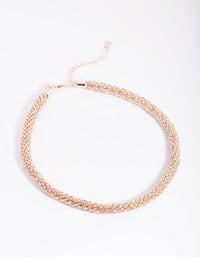 Rose Gold Diamante Tube Necklace - link has visual effect only