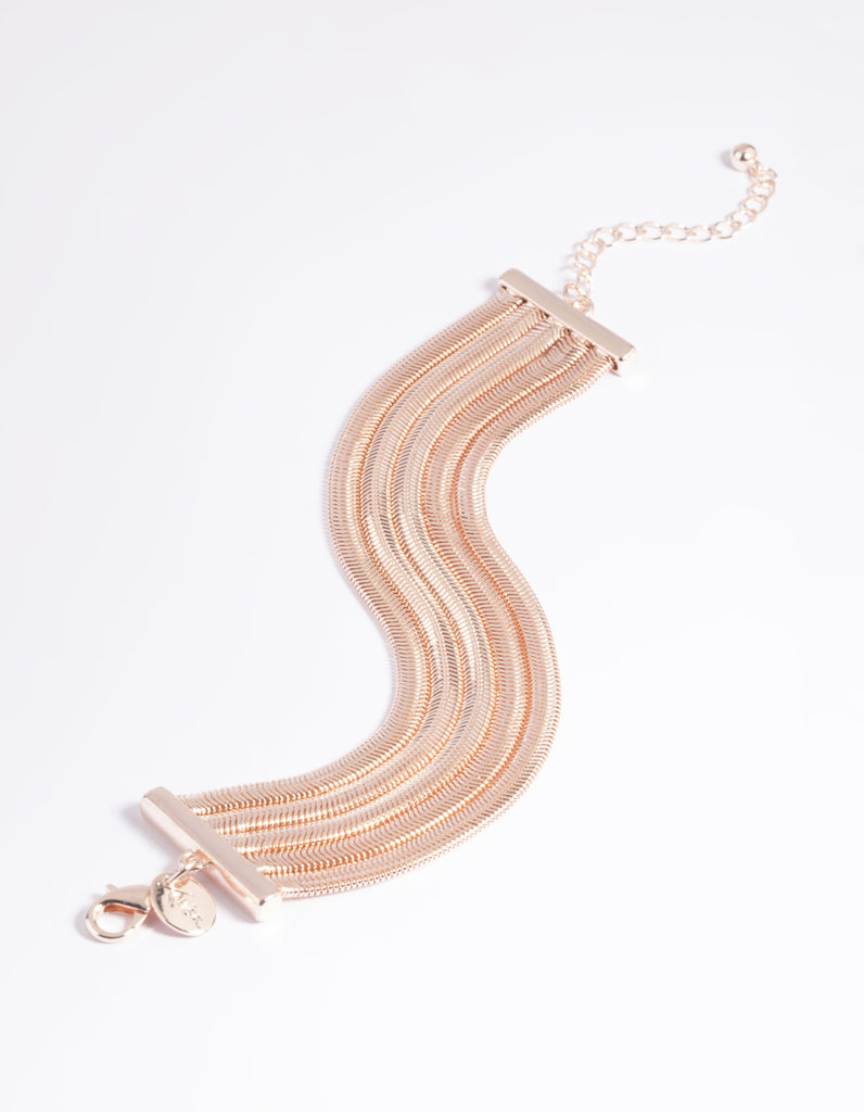 Rose Gold Snake Chain Layered Bracelet