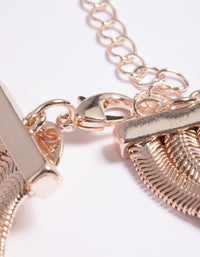 Rose Gold Snake Chain Layered Bracelet - link has visual effect only