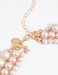 Gold Pearl & Bead Layered Necklace - link has visual effect only