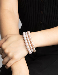 Gold Pearl & Bread Stretch Bracelet Pack - link has visual effect only