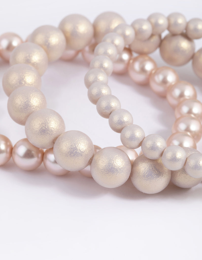 Gold Pearl & Bread Stretch Bracelet Pack