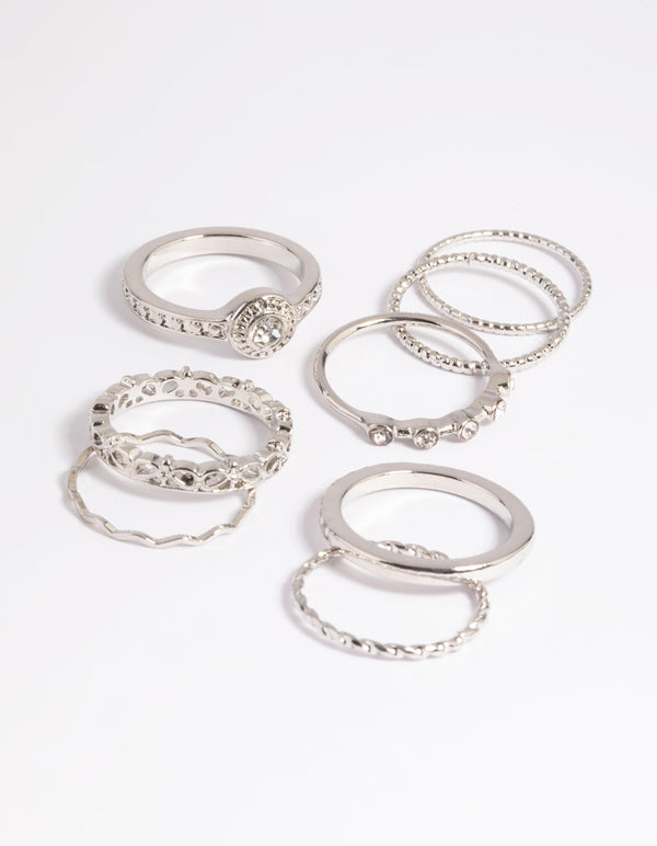 Silver Classic Ring Stack Pack