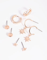 Rose Quartz Starburst Earring Stack Pack - link has visual effect only