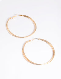 Gold Long Hoop Earrings - link has visual effect only