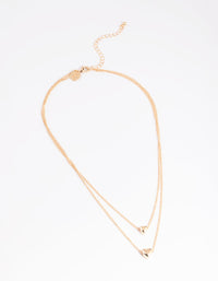 Gold Heart Layered Necklace - link has visual effect only