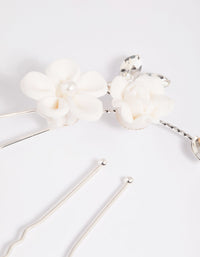 Silver Floral Hair Pin Pack - link has visual effect only