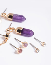 Purple Amethyst Shard Earring Stack Pack - link has visual effect only