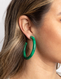 Green Marble Hoop Earrings - link has visual effect only