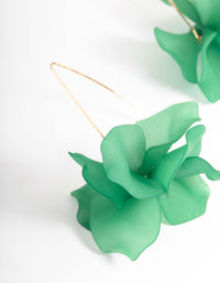 Green Frosted Flower Drop Earrings - link has visual effect only