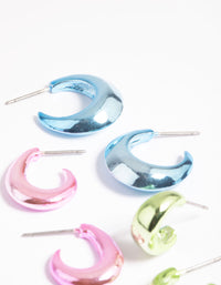 90s Metallic Hoop Earring Pack - link has visual effect only