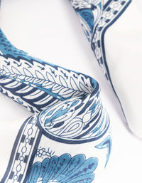 Blue Floral Paisley Print Bandana Hair Scarf - link has visual effect only