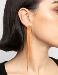 Orange Waterfall Chain Drop Earrings - link has visual effect only