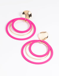 Pink Loop Drop Earrings - link has visual effect only