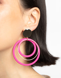 Pink Loop Drop Earrings - link has visual effect only