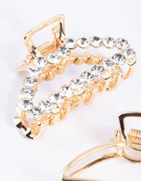 Gold Diamante Claw Clip Pack - link has visual effect only