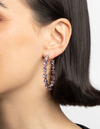 Lilac Pear Stone Hoop Earrings - link has visual effect only