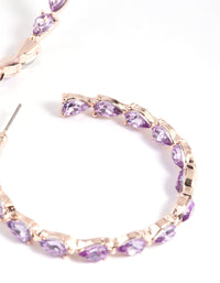 Lilac Pear Stone Hoop Earrings - link has visual effect only