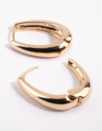 Gold Oval Huggie Hoop Earrings - link has visual effect only