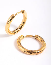 Gold Plated Surgical Steel Molten Hoop Earrings - link has visual effect only