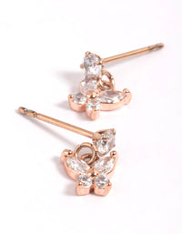 Rose Gold Plated Cubic Zirconia Butterfly Stud Earrings - link has visual effect only