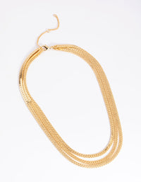 Gold Plated Snake Chain Layered Necklace - link has visual effect only