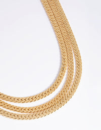 Gold Plated Snake Chain Layered Necklace - link has visual effect only