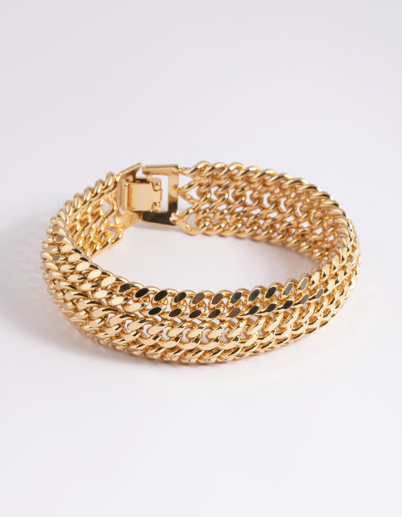 Gold Plated Curb Chain Bracelet