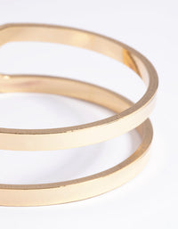 Gold Plated Smooth Cuff Bangle Bracelet - link has visual effect only