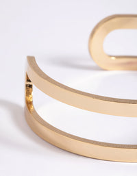 Gold Plated Smooth Cuff Bangle Bracelet - link has visual effect only