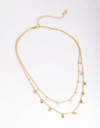 Gold Plated Cubic Zirconia Layered Necklace - link has visual effect only