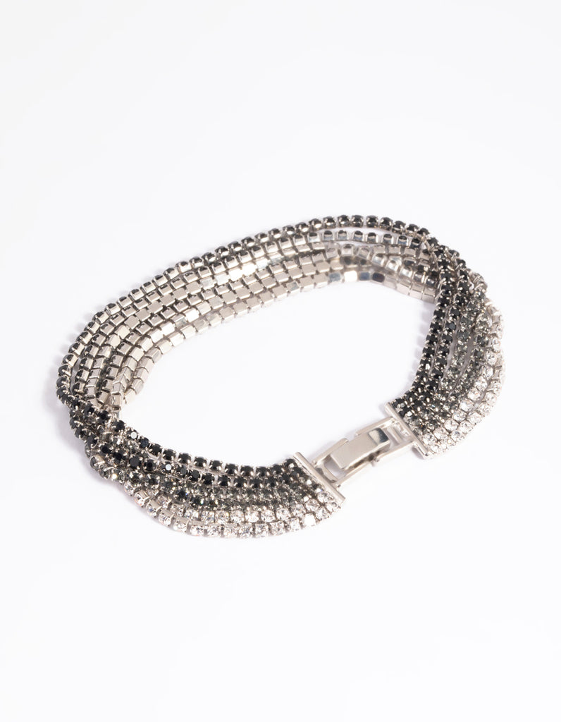 Rhodium Diamante Ombre Bracelet