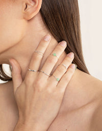 Silver Green Aventurine Ring Stack Pack - link has visual effect only