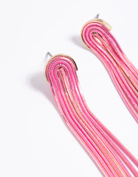 Pink Waterfall Chain Drop Earrings - link has visual effect only