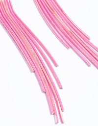 Pink Waterfall Chain Drop Earrings - link has visual effect only