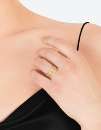 Gold Plated Triple Band Ring - link has visual effect only