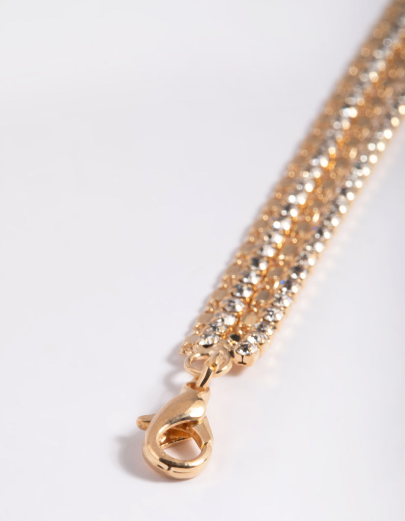 Gold Diamante Layered Bracelet