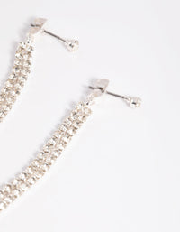 Silver Diamante Chain Drop Earrings - link has visual effect only