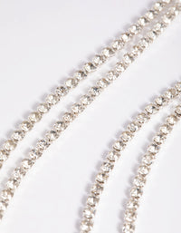 Silver Diamante Chain Drop Earrings - link has visual effect only