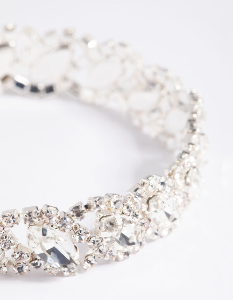 Silver Diamante Marquise Bracelet