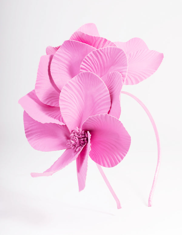 Pink Faux Leather Petal Headband