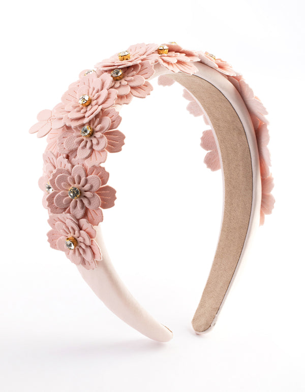 Fabric Floral Embellished Headband