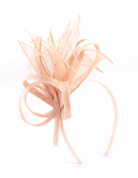 Blush Petal Looped Mesh Sinamay Fascinator - link has visual effect only