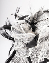 Black & White Sinamay Feathered Fascinator - link has visual effect only