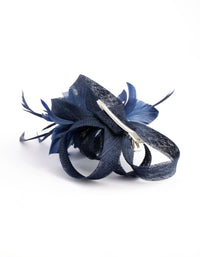 Navy Sinamay Ribbon Box Clip - link has visual effect only