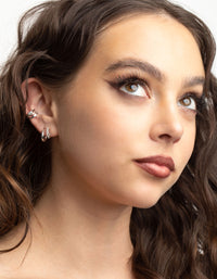 Silver Plated Diamante Hoops 5-Pack - link has visual effect only