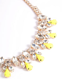 Gold Diamante Neon Statement Necklace - link has visual effect only