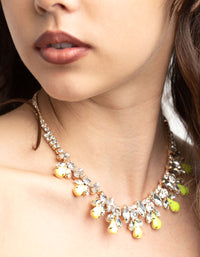 Gold Diamante Neon Statement Necklace - link has visual effect only