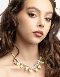 Gold Diamante Neon Statement Necklace - link has visual effect only